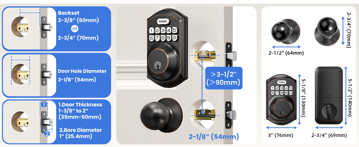 Notice: Door lock size parameters