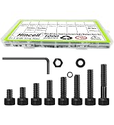 1000Pcs M3 Screws,M3x6/8/10/12/16/20/25/30 mm Screw kit,Hex Socket Head Cap Bolts,12.9 Grade Blac...