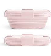 Stojo Collapsible Sandwich Box – Carnation Pink, 24oz - Reusable Food Storage Container - To-Go T...