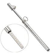 MEASUREMAN Heavy Duty Dual Head Truck Tire Gauge, Solid Brass Body, Aluminum Slide, with Hook, Ra...