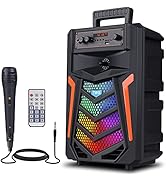 EIFER Wireless Bluetooth Speakers with 8 Inch 50W Big Speaker, Wired Microphone Input, FM Radio, ...