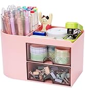 Meiikun Desk Organizer with Drawer, Pen Organizer for Desk, Small Pencil Holder, Desk Organizers ...
