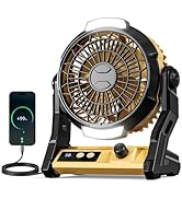 Antarctic Star Portable Camping Fan for Tent, 10000mAh Battery Operated Fan with Night Light, Ste...