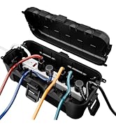 RESTMO Outdoor Electrical Box, IP54 Weatherproof Extension Cord Cover with 6 Cable Entry Ports, W...
