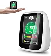 CO2 Monitor Carbon Dioxide Detector, 5-in-1 Indoor Air Quality Monitor, Portable CO2 Tester with ...