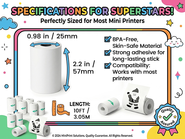 10 Rolls Sticker Paper