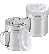 CUSINIUM Metal Salt Pepper Dredge Shakers - With Handle - Seasonings Spice Shakers With Holes and...