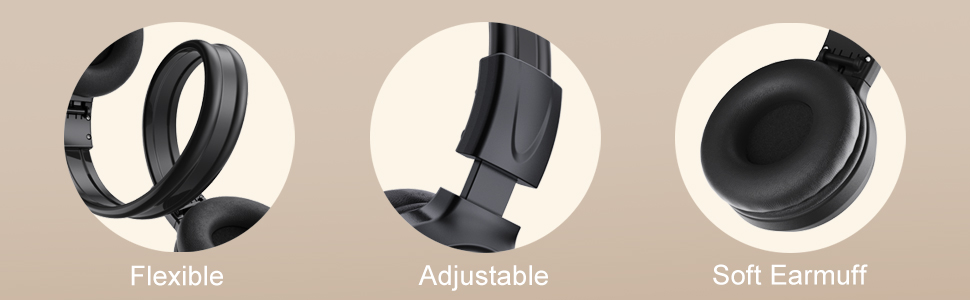 comfortable wear, adjustable headband, soft ear muff