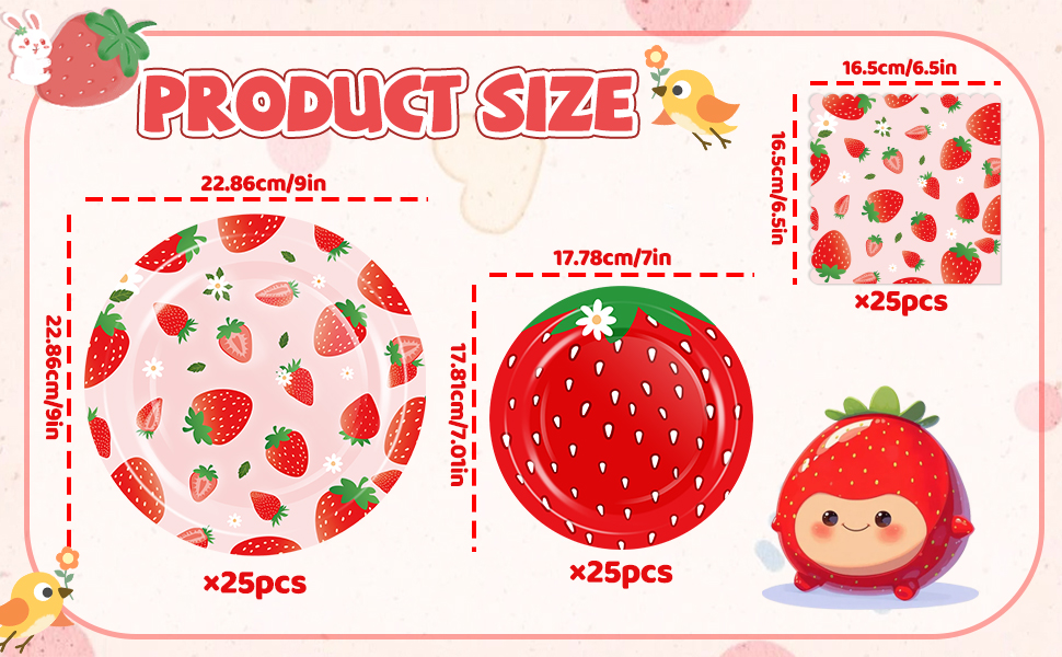 Strawberry Plate Napkins
