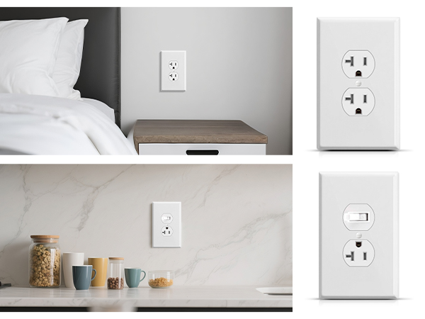 Oversized Duplex outlet covers wall plate