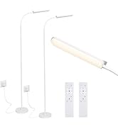 FRIDEKO HOME 2 Pack LED Floor Lamps with Remote, Dimmable Bright Reading Lamp for Crafts, Paintin...