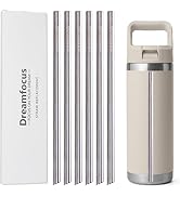 Dreamfocus Reusable Metal Straws Replacement Stainless Steel for YETI RAMBLER Straw Bottle 18 oz ...