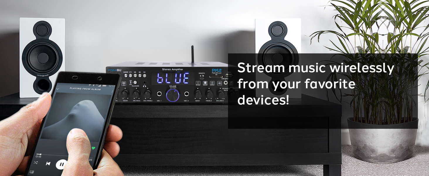amplifier home audio receiver theater bluetooth av stereo with surround sound amplificador