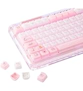 KiiBOOM Cute Cat Keycaps Set, Mao Profile, PBT/PC Keycap for MX Switches Mechanical Keyboard, Com...