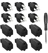 HITRENDS 12PCS Extension Cord Repair Replacement Ends, 125V 15A 2 Pole 3Wire Male Plug and Female...