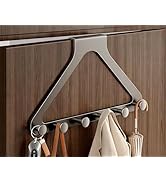 HGZBS Over Door Hooks, No Drill Silent Use 6 Hooks for Towels &amp; Clothes, Modern Matte Metal 8.7 i...