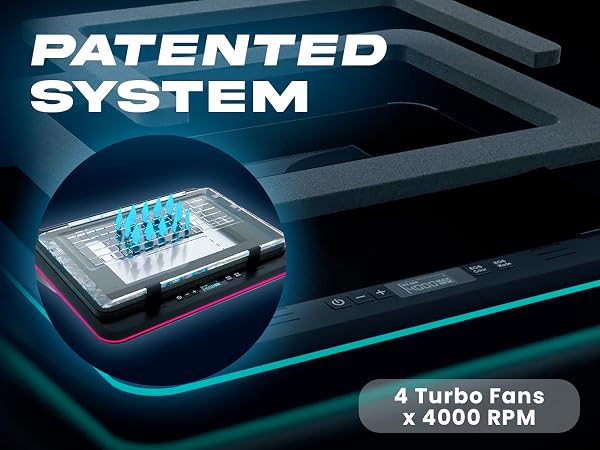 KLIM Turbofrost Gaming Laptop Cooling Pad - 4 Powerful Turbo Fans - 4 x 4000 RPM Dynamic RGB 4-Ports