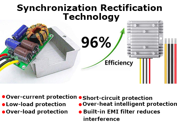 12V to 48V Boost Converter, 288W 6A Step Up Converter for Golf Carts, Club Car, Solar System, RV