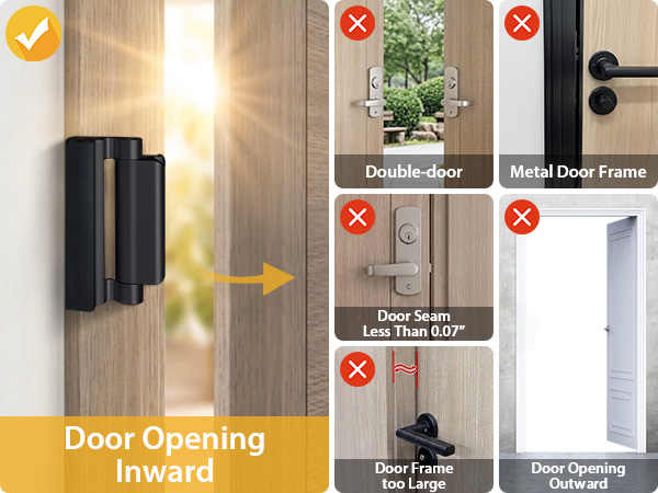 Home Security Door Lock, 2 Pack Childproof Door Reinforcement Lock
