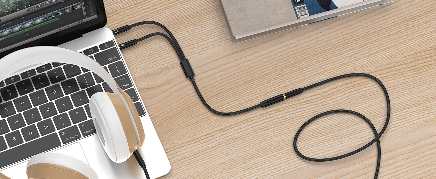 headphone splitter audio splitter 3.5 mm splitter microphone splitter headphone dongle pc splitter