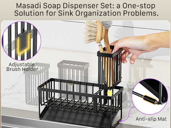kitchen soap dispenser set with tray