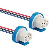2PCS Headlight Wiring Harness,9007 9004 HB1 HB5 3 Pin Ceramic Headlight Connector Plug Replacemen...