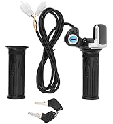 Espusta 48V Half Twist Throttle, Electric Bike Throttle with LED Display Grip Lock Key Set for Eb...