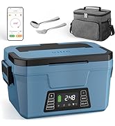 80W Cordless Electric Lunch Box for Adults, APP Control Heated Lunch Box Food Warmer 9000mAh Rech...