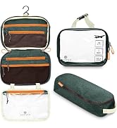 Toiletry Bag Kit Set: Hanging Travel Toiletry Bag + 311 TSA Cosmetic Liquid Bag + Ultralight Acce...
