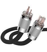 Audiophile HiFi Power Cord, 12AWG US AC Main Supply Cable, NEMA 5-15P Carbon Fibre Red Pure Coppe...
