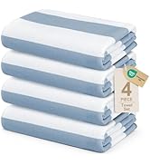 Touchat 4 Pack Beach Towels Oversized 30'' x 60'' Microfiber Pool Swim Bath Camping Travel Cabana...