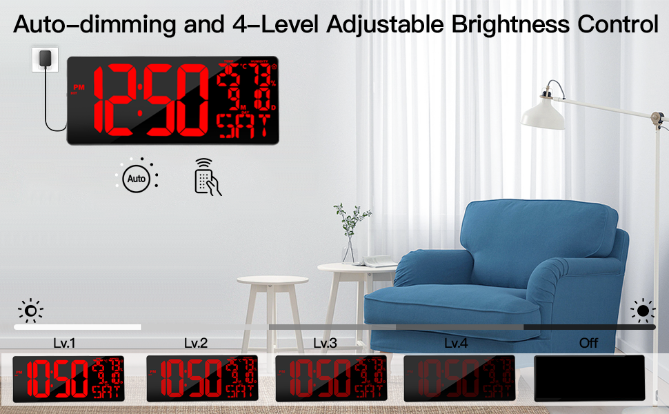 large digital wall clock large display