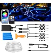 MICTUNING Car LED Interior Strip Light, 10 in 1 RGB Multicolor with 470 inches Fiber Optic Ambien...
