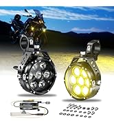 Kewig 4.5 Inch Motorcycle Auxiliary LED Fog Light 90W Amber White Driving Spotlight Kit With Moun...