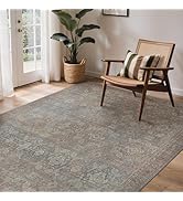 GENIMO 6x9 Area Rugs for Living Room, Machine Washable Non Slip Vintage Rugs, Low Pile Lightweigh...