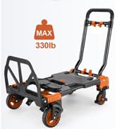 2-in-1 Folding Hand Truck Dolly 330LB Load Carrying Foldable Dolly