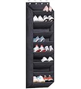 SLEEPING LAMB Over The Door Shoe Organizer for Closet with Large Deep Pockets, Narrow Shoe Rack f...