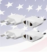 4 Pack European Travel Plug Adapter, Unidapt US to Europe Plug Adapter, European Adapter Type C P...