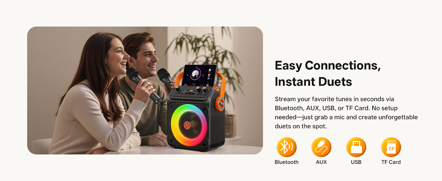 karokee machine with bluetooth and wireless microphone for adults