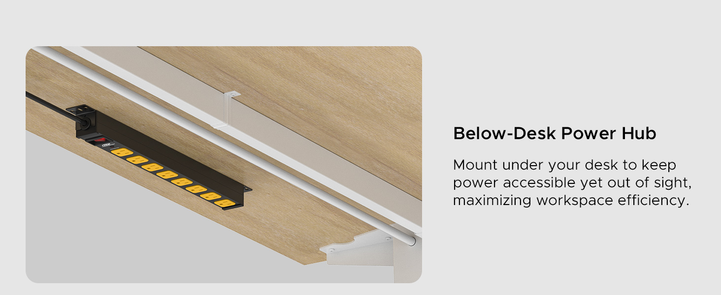 mountable metal power strip for office under desk