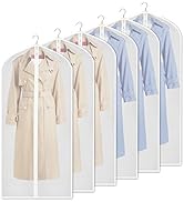 Zilink Clear Garment Bag Dress Bags for Storage 54-inch Coat Bags with Full Length Zipper for Clo...