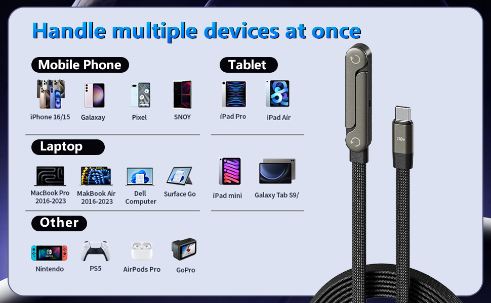 Invisible Holder Charger Cable with Stand