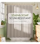 Bathway Shower Curtain Liner, Tan Shower Curtain Liner 72x72 PEVA Waterproof Shower Curtain Liner...