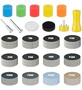 AegisTorq 192pcs 1 Inch Sanding Discs, Hook and Loop 60 to 7000 Wet Dry Sandpaper with 1/8