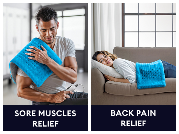 King Size Heating Pad for Back Pain &amp; Cramps Relief, FSA HSA Eligible