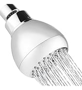 High Pressure Shower Head, 3’’ Anti-clog Wall Mount Fixed Showerhead with Adjustable Swivel Brass...