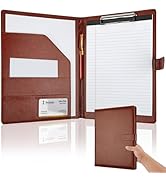 Professional Padfolio with Clipboard, Faux Leather Portfolio Folder Binder, Legal Pad Holder for ...
