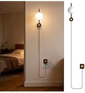 JandCase Night Lights Plug into Wall, 3000K Round Milky Night Light with 1.5M Braided Cord, 0-100...