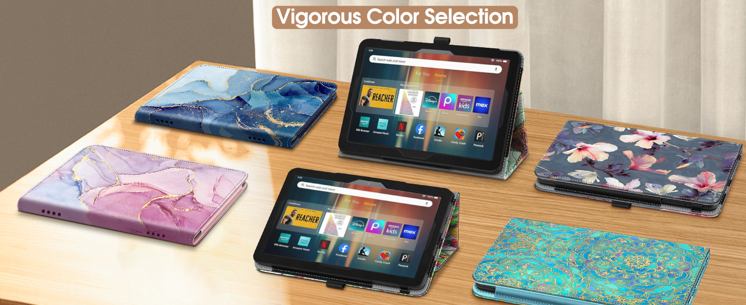 fire HD 8 12th generation 2024 2022 10th gen 2020 leather cover 8 inch fold stand case