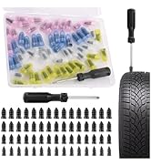 YGDMD Upgraded 60PCS Car Tire Repair Rubber Nail Kit,Portable Car Rubber Screw Tire Plugs Kit for...